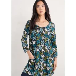 Busy Lizzy 3/4 Sleeve Slub Jersey Tunic-Seasalt Cornwall Outlet