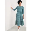 Line Strokes Tiered Dress in GOTS-Certified Organic Cotton Jersey-Seasalt Cornwall Outlet