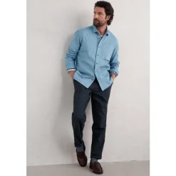 Men's Jackdaw Shirt in in GOTS-Certified Organic Cotton Twill-Seasalt Cornwall Hot