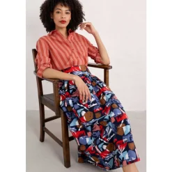 Mevagissey Midi Skirt in GOTS-Certified Organic Cotton-Seasalt Cornwall Best