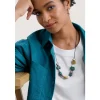 Picture Leaf-Shaped Beaded Necklace-Seasalt Cornwall Online