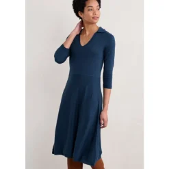 Trebarwith Knitted Midi Dress in GOTS-Certified Organic Cotton-Seasalt Cornwall Online