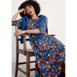 Veronica Midi Dress in GOTS-Certified Organic Cotton Jersey-Seasalt Cornwall Fashion